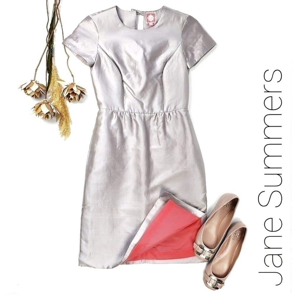 Jane Summers Silver Pink Lined Cocktail Dress